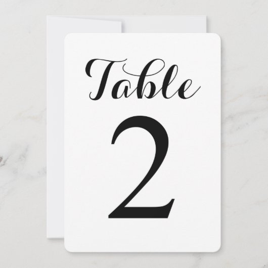 Modern Script Tafel 2 | Tafel Nummers Kaart (Voorkant)