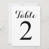 Modern Script Tafel 2 | Tafel Nummerskaart Kaart (Voorkant)
