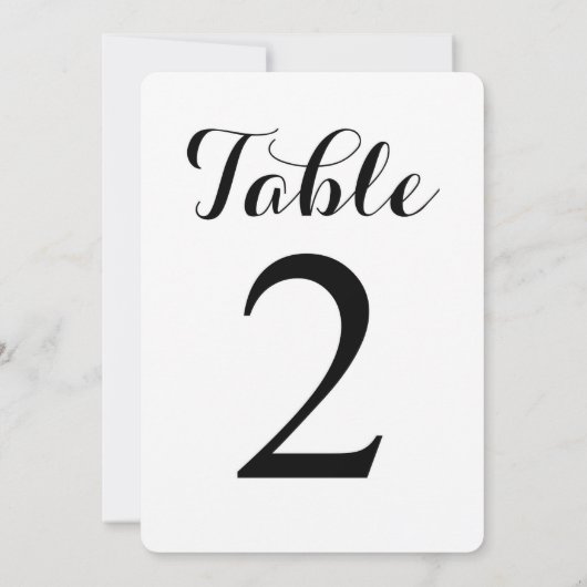 Modern Script Tafel 2 | Tafelkaartjes Kaart (Achterkant)