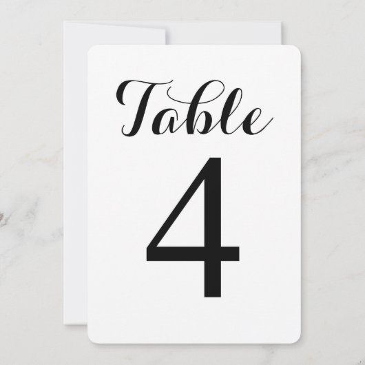 Modern Script Tafel 4 | Tafel Nummers Kaart (Achterkant)