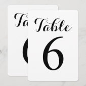 Modern Script Tafel 6 | Tafel Nummers Kaart (Voorkant / Achterkant)