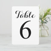 Modern Script Tafel 6 | Tafelnummerkaart Kaart (Staand voorkant)