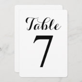 Modern Script Tafel 7 | Tafelkaartnummers Kaart (Voorkant / Achterkant)