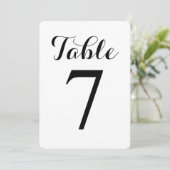 Modern Script Tafel 7 | Tafelkaartnummers Kaart (Staand voorkant)