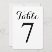 Modern Script Tafel 7 | Tafelkaartnummers Kaart (Voorkant)