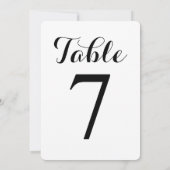Modern Script Tafel 7 | Tafelnummerkaart Kaart (Achterkant)