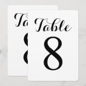 Modern Script Tafel 8 | Tafel Nummers Kaart (Voorkant / Achterkant)