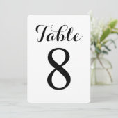 Modern Script Tafel 8 | Tafel Nummers Kaart (Staand voorkant)