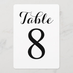 Modern Script Tafel 8 Tafel Nummers Kaart