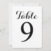Modern Script Tafel 9 | Tafel Nummers Kaart (Voorkant)
