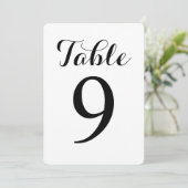 Modern Script Tafel 9 | Tafelnummerkaart Kaart (Staand voorkant)