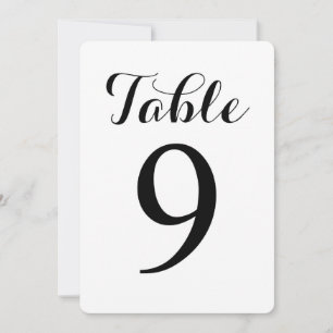 Modern Script Tafel 9 Tafelnummerkaart Kaart