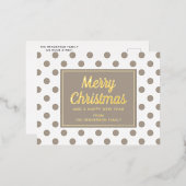 Modern script Taupe Merry Christmas Gold Folie Feestdagen Briefkaart (Voorkant / Achterkant)