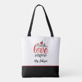 Modern Script Teach Love Inspire Teacher Tote Bag (Achterkant)