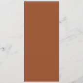 Modern Script Terracotta Huwelijksmenu Menu (Achterkant)