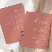 Modern Script Terracotta QR Code Wedding Kaart