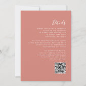 Modern Script Terracotta QR Code Wedding Kaart (Achterkant)