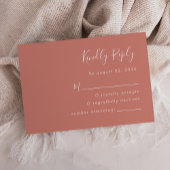 Modern Script Terracotta Wedding RSVP Kaartje