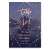 Modern script terrarium navy foto bruiloft kaart (Voorkant)