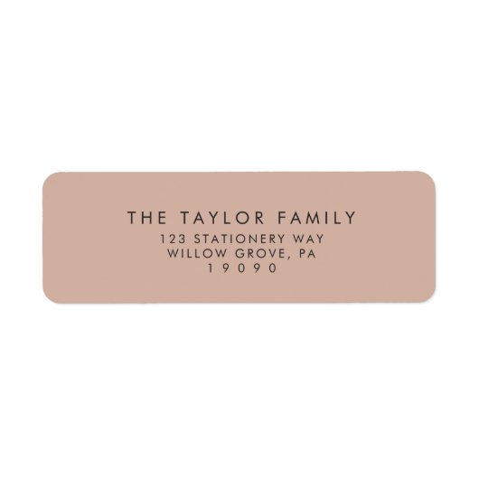 Modern script | Terugkeeradres zalm Etiket (Voorkant)