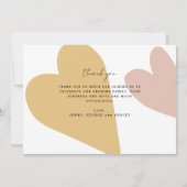 Modern Script Thank You 3 Photos Baby Shower  Bedankkaart (Achterkant)