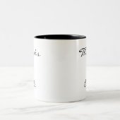 Modern Script Thank You Two Tone Gift mug Tweekleurige Koffiemok (Center)