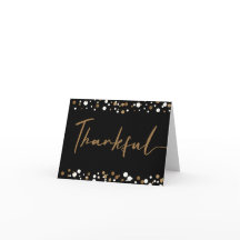 Modern Script Thankful 50th Birthday Gold Black