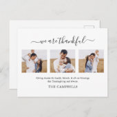 Modern Script Thanksgiving Foto Feestdagenkaart (Voorkant / Achterkant)