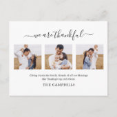 Modern Script Thanksgiving Foto Feestdagenkaart (Voorkant)