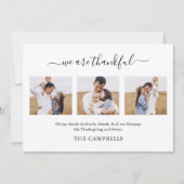 Modern Script Thanksgiving Foto Vakantie Kaart (Voorkant)