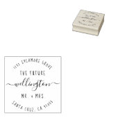 Modern script "The Future Mr & Mrs" retouradres Rubberstempel (Gestempeld)