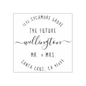 Modern script "The Future Mr & Mrs" retouradres Rubberstempel (Afrduk)