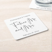 Modern Script Toekomst Mr. en Mrs. Wedding Shower Kartonnen Onderzetters (Schuin)