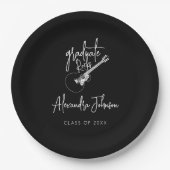 Modern Script Trendy Guitar Graduation Party Papieren Bordje (Voorkant)