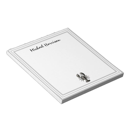 Modern Script Trendy kreeft gepersonaliseerd Notitieblok (Schuin)