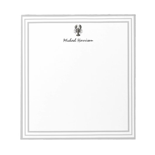 Modern Script Trendy  kreeft gepersonaliseerd Notitieblok (Voorkant)