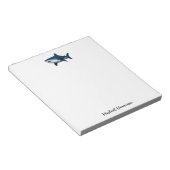 Modern Script Trendy Shark gepersonaliseerd Notitieblok (Schuin)