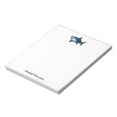 Modern Script Trendy Shark gepersonaliseerd Notitieblok (Linkerzijde)