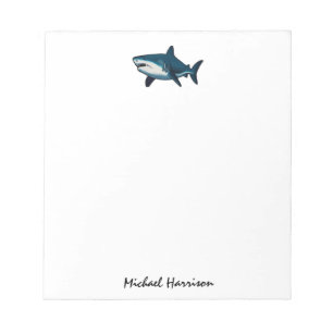 Modern Script Trendy  Shark gepersonaliseerd Notitieblok