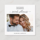 Modern Script Trendy Typography Photographer Vierkante Visitekaartje (Voorkant)