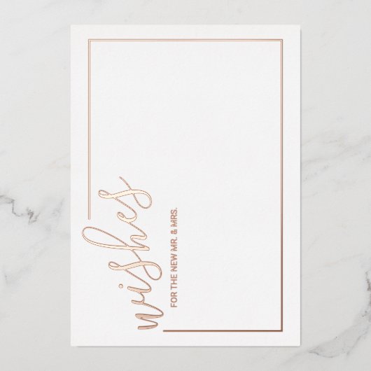 Modern Script Trouwadvies en wensen Roos Gold Folie Uitnodiging (Voorkant)