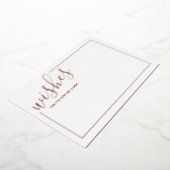 Modern Script Trouwadvies en wensen Roos Gold Folie Uitnodiging (Gedraaid)