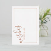 Modern Script Trouwadvies en wensen Roos Gold Folie Uitnodiging (Staand Voorkant)