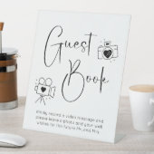 Modern Script Trouwdouche Foto Gastboek Reclamebord Met Voetstuk (Insitu)