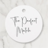Modern Script Trouwdouche Perfect Match Bedankjes Labels (Voorkant)