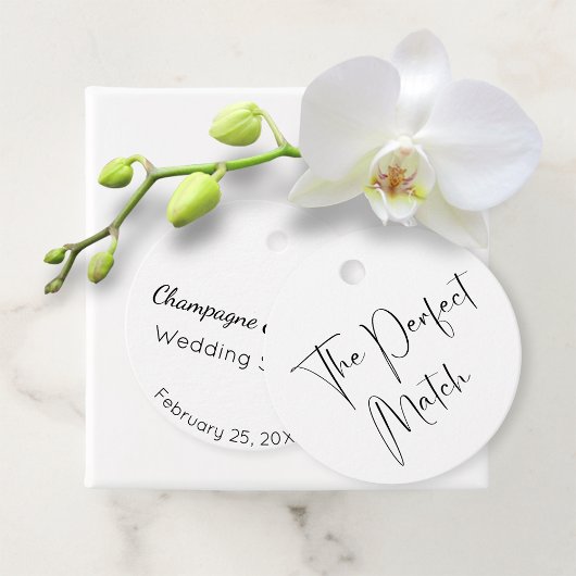 Modern Script Trouwdouche Perfect Match Bedankjes Labels
