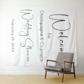 Modern Script Trouwdouche Welkom achtergrond Wandkleed (In Situ (horizontaal))