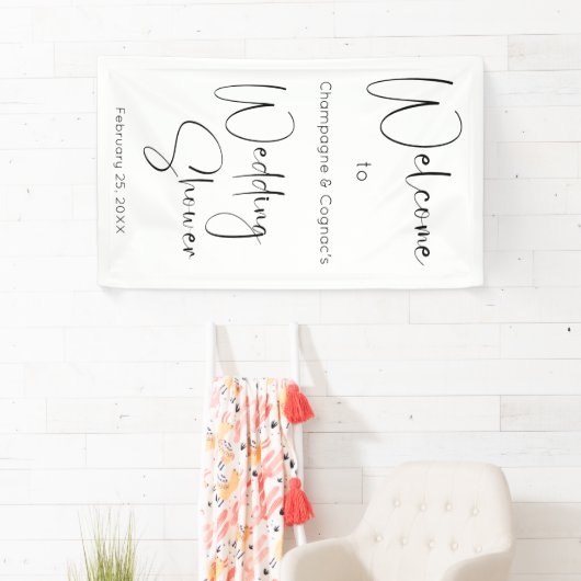 Modern Script Trouwdouche Welkom Spandoek (Insitu)