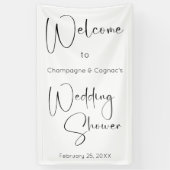 Modern Script Trouwdouche Welkom Spandoek (Verticaal)