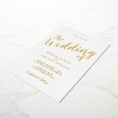 Modern Script Trouwgoud Folie Uitnodiging (Gedraaid)